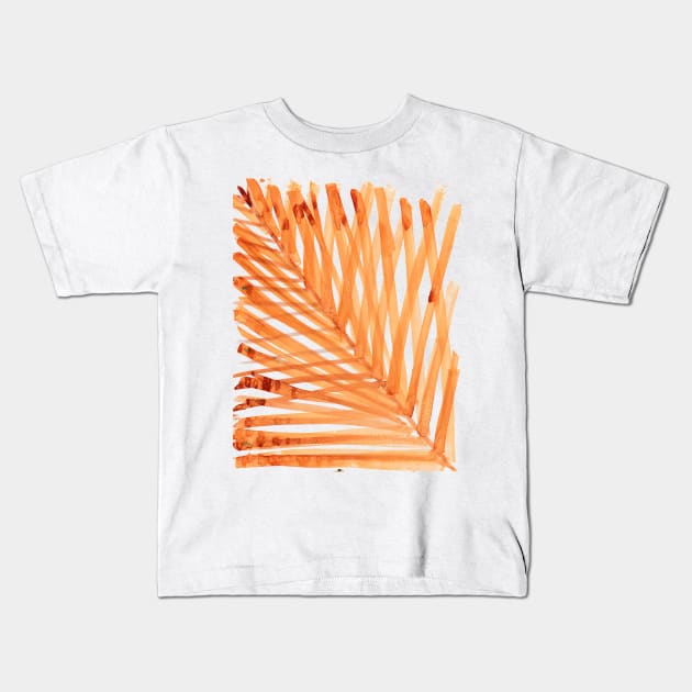 watercolor lines palm leaf 1 Kids T-Shirt by mariacaballer